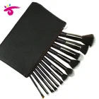 12Pcs Gun Metal Brush Set Kabuki Private Label Face Brush Set