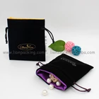 Personalized satin lined velvet jewelry bracelet pouch bag