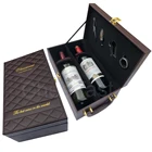 Holiday Gift PU Leather Double Bottle PU Leather Wine Box Gift