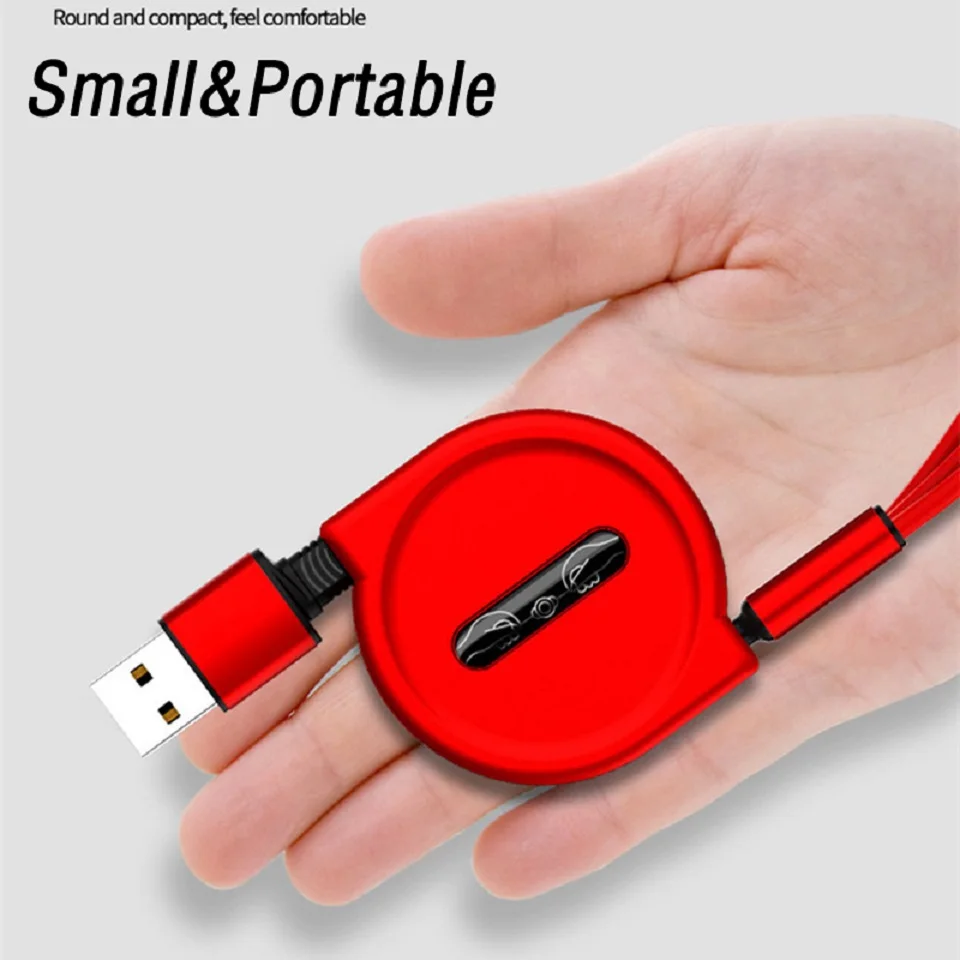 Four Colors 3 in 1 Retractable USB Cable - ANKUX.COM