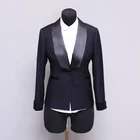 Fashion Ebay hot sell OEM custom service black slim korean fashion office coat for ladies
