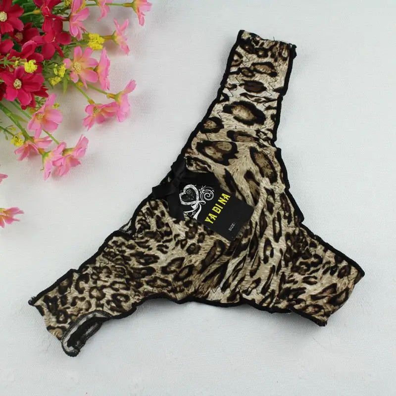 Stock Amazing New Leopard Sey Panties Women Low Waist Cotton Thongs and G Strings Underwear Ladies Summer style Underpants Brief