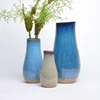 Home corner blue color exquisite western bud flower vases / ceramic vase set