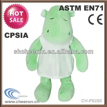 green stuffed hippo