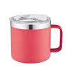 SIMPLE DRINK 500ML Stainless Steel Insulated Coffee Mug with Handle,Double Wall Vacuum Wine Tumbler with Clear Lid