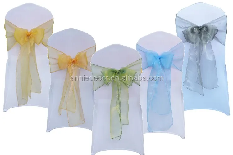 Wholesale High Quality Plain Satin Chair Cover Sash for Wedding Decoration