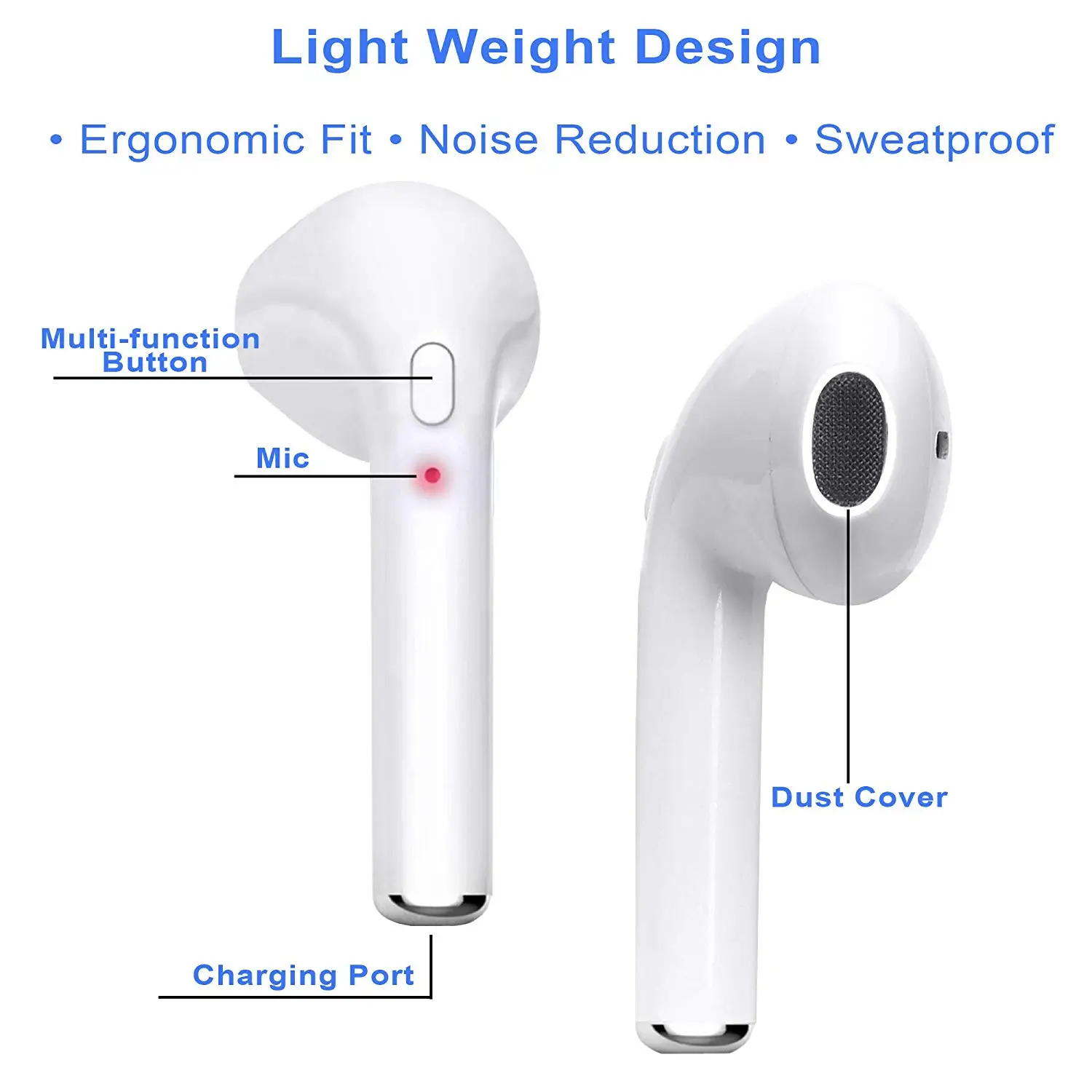 Germany France UK Popular Factory Discount Mini Wireless Earphone i7s i9 i11 i12 TWS 5.0 Headset Stereo Microphone Dual Talking - ANKUX.COM