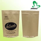 Custom printed food grade material bag pouch foil lined kraft paper coffee bags / Kraft paper stand up packaging bag