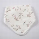 100% muslin cotton washable waterproof dual purpose white rabbit print baby bandana children's bibs vintage set in stock