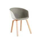 Famous plastic half soft upholstery seat Modern pp wood dining chair
