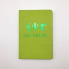 Green Cover Plant Logo A5 PU Foil Notebook for kids