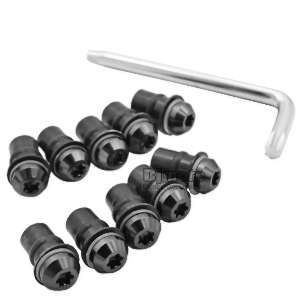 10X Motorcycle accessories 5mm Windshield Windscreen Bolt Screw Nut Fastener Kit Fairing Windshield Mounting Nuts  (3)