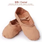 Wholesale High Quality Low MOQ Tan Color Canvas Soft Women Flat Ballet Shoes
