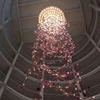 Creative design transparent resin flower lobby decoration chandelier lamp