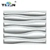 Wall Art Decorative PVC Material White Wave Design PVC 3d Wall Panel