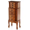 AMR-45 classically oak wood jewelry armoire with mirror and storage compartment