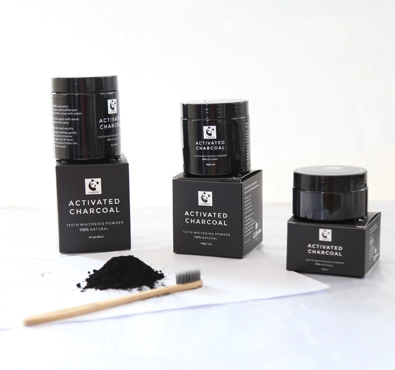 Home Private Logo Label Activated Charcoal Powder Toothpaste Kits Teeth Whitening