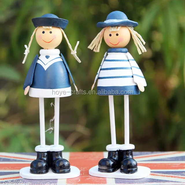 mediterranean style navy family wooden resin hanging dolls home