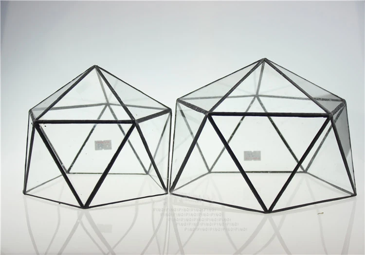 Fifteen side cutting oblique mouth hemispherical geometry retro micro glass greenhouse landscape glass