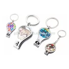 Countries Souvenirs Nail Clippers Keychain Epoxy/Foil Paper/Engraved Metal Nail Clipper Keyrings Custom Nail Cutter Keychains