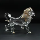 AIHPO05 Unique Empty Special 1.5L Designed Borosilicate Hand Blown Animal Lion Shape Wine Liquor Glass Bottle