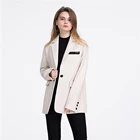 Spring Autumn Luxury Ladies Real Lambskin Leather Coats Women white leather blazer For Office Lady