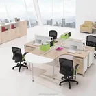 Bush Business Furniture Easy Office 60W Two Person L Shaped Desk Open Office with Mobile File Cabinets in Mocha Cherry