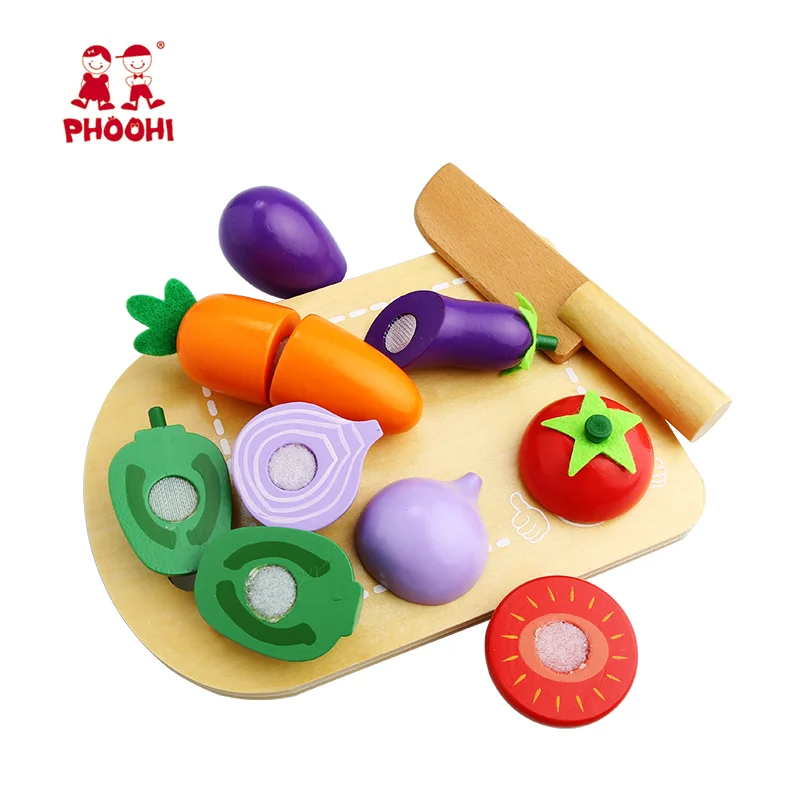 wooden cutting vegetable toys