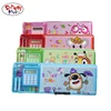 Multi-functional plastic pencil box, magnetic pencil case with calculator