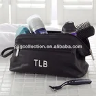 Personalized Black Leather Toiletry Bag neoprene cosmetic bag