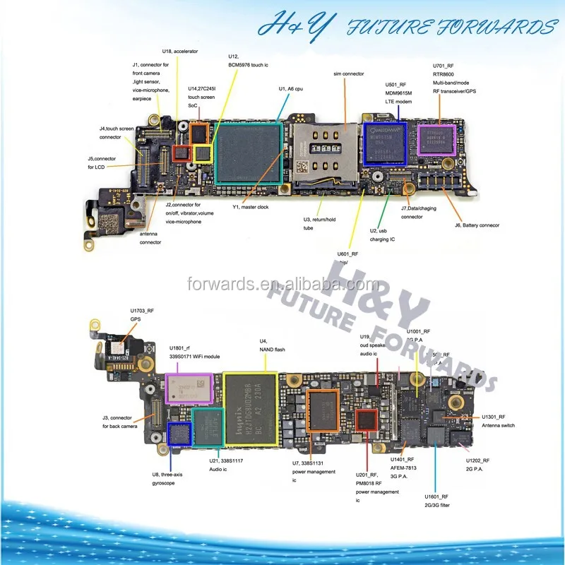 Iphone 5s схема платы с компонентами Iphone 5s схема платы с компонентами