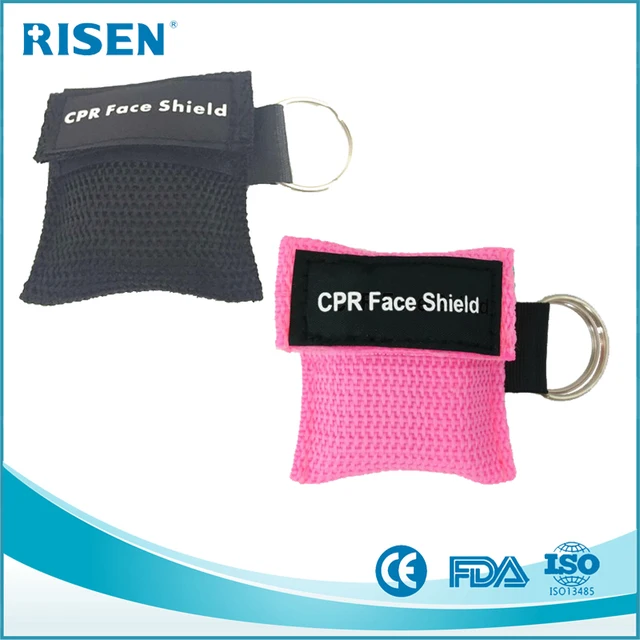 handy hospital nylon personal cpr keyring face mask shield in