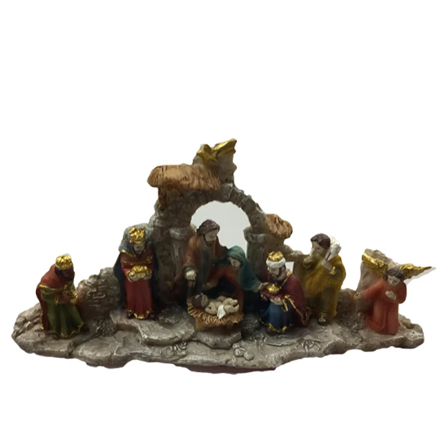 8 pulgadas 3D nacimiento de Jesús de la religión figura de resina y figuras para la venta