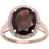 Gold Plated Sterling Silver Cubic Zirconia Garnet Halo Ring Cheap Price