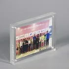 double sided clear acrylic magnetic sign holder photo block frames