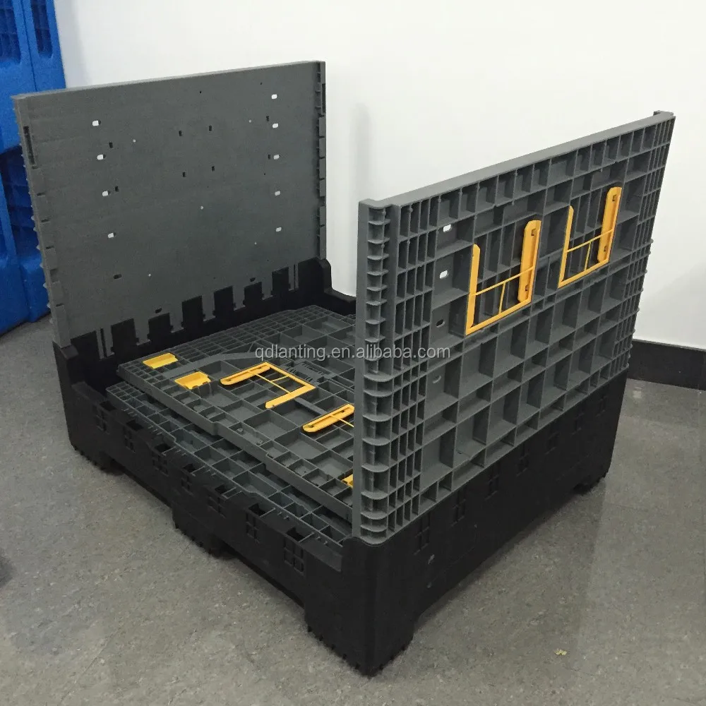 large plastic pallet container collapsible plastic crate/bulk