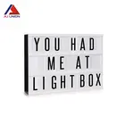 Battery Power diy number letter message sign movie led lamp A6 A5 A4 large cinematic cinema light box with letters