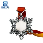 New desig cheap custom metal 3d silver award souvenir snowflake shape medals