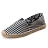 2019 Cheap Price Zapatos Mujer Casual Spain Style Big Size Stripe Jute Outsole Slip on Men Flat Sandals Women Espadrilles Homme