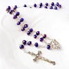 Rosary Christian Cross Faceted Crystal Glass Beads Rosaries Religious Catholic Necklace Wholesale