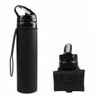 private label foldable shaker bottle silicone collapsible sport outdoor water bottle