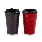 Hot Drink 12oz 16oz 22oz Disposable Takeaway Smoothie Coffee Hemp Paper Cups with Lids