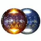 Amber Turning Light 130W Auto Parts 12V Led Headlight 7inch, DRL 7 Inch Round Jeep Led Headlight for Wrangler