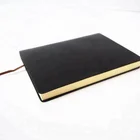 Custom A5 PU cover notebook school note book plann dairy with ribbon book marker