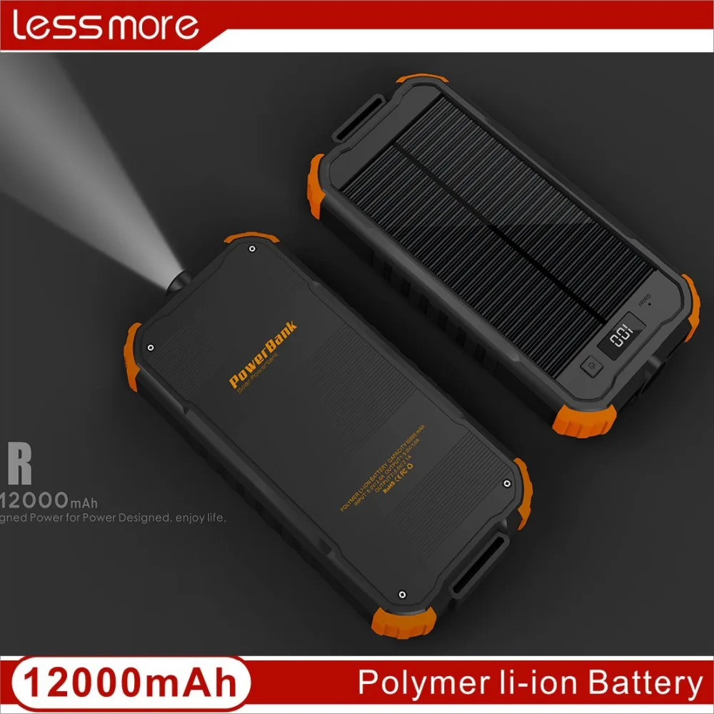 New Products Waterproof Outdoor Portable Backpack Sunpower Panel 12000mAh Dual USB Solar Phone Charger Power Bank - ANKUX.COM