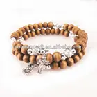 European religious center rose fashion wooden bracelets beautiful business gift alloy cross beads bracelet
