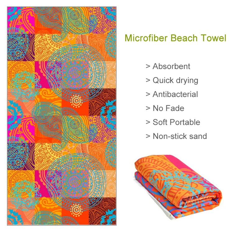 quick drying non-stick sand custom sublimation microfiber beach