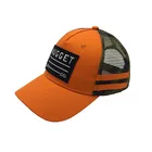 Custom design embroidery patch logo orange baseball caps trucker mesh side stripes hat for outdoor sports