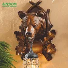 Countryside decorative fancy animal shape light horse deer cow bear wall lamps home decor