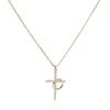 925 sterling silver diamond circle CZ pendant gold plated cross necklace